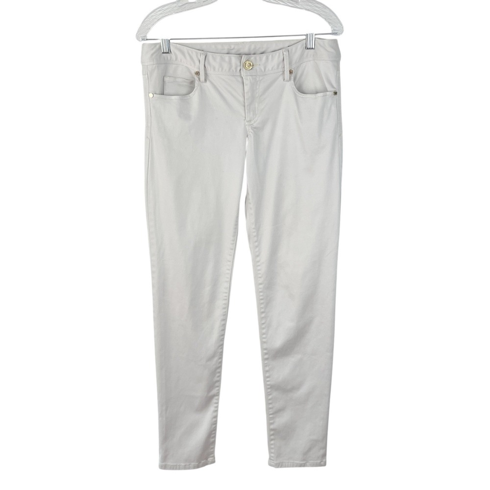 LILLY PULITZER Worth Skinny Jeans Womens Mid Rise White Stretch Fit Cotton‎ Sz 6